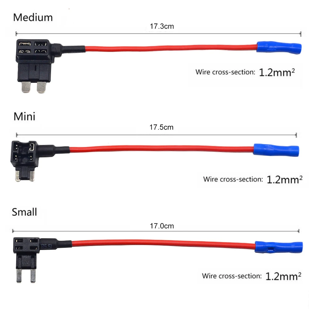 Fuse Holder Car Fuses Kit Circuit Adapters and Fuse Set 12V Minicar Fuse Holder Add-a-circuit TAP Adapter with 10A Micro Mini Standard ATM Blade Fuse