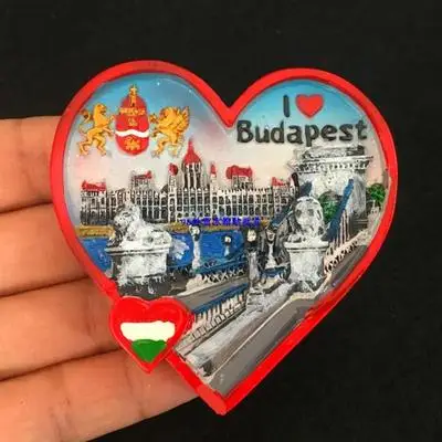 Сувенирный холодильник Budapest Hungary цепной мост полимерный Магнит 3D Магнит-наклейка на холодильник Путешествия Сувенир домашнее украшение - Цвет: see chart