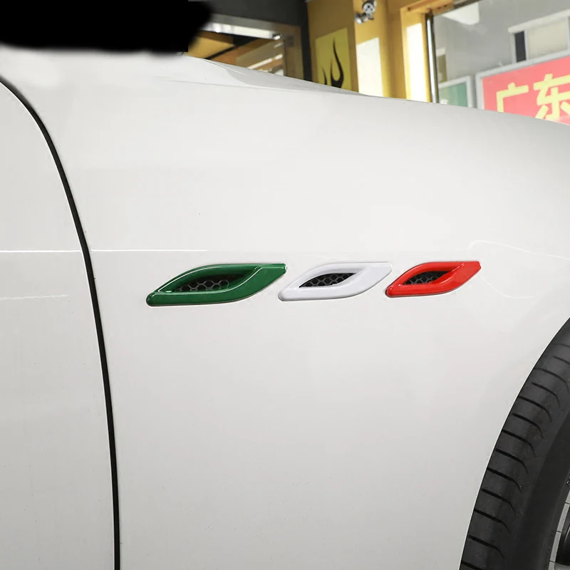 

Chrome ABS Side Wing Air Flow Marker Fender Intake Vent Cover Trim Fit For Maserati Ghibli Quattroporte accessories Car-Styling