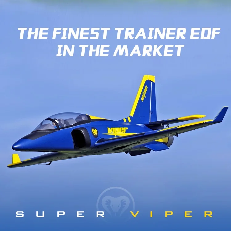 Радиоуправляемый самолет FMS 70 мм Super Viper Ducted Fan EDF Jet Trainer 6S 6CH с откатными щитками PNP