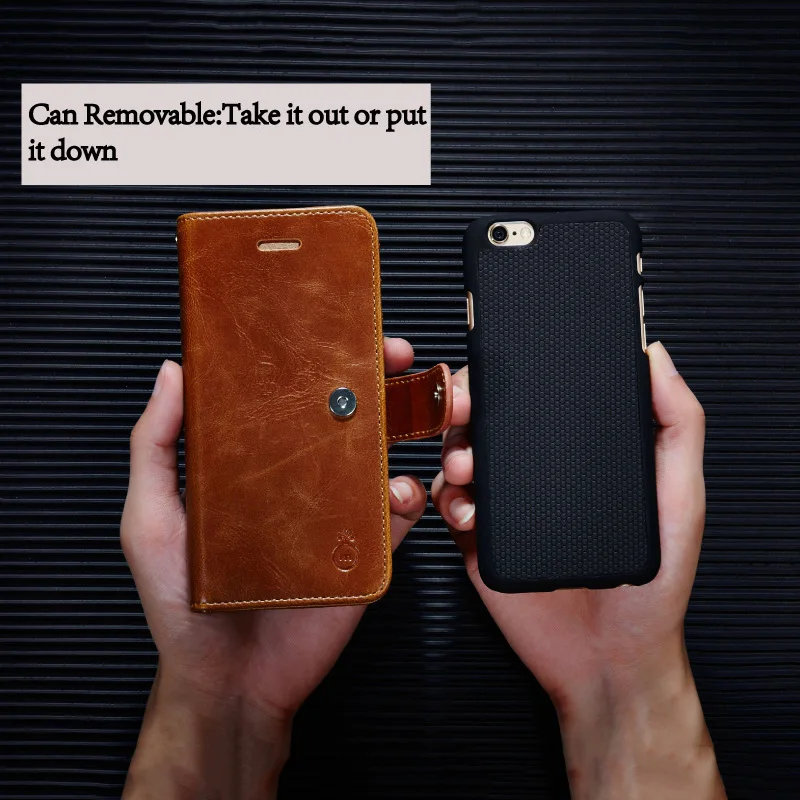 Высокого класса съемная задняя крышка с ума-лошадь кожа pattern телефон case для iphone