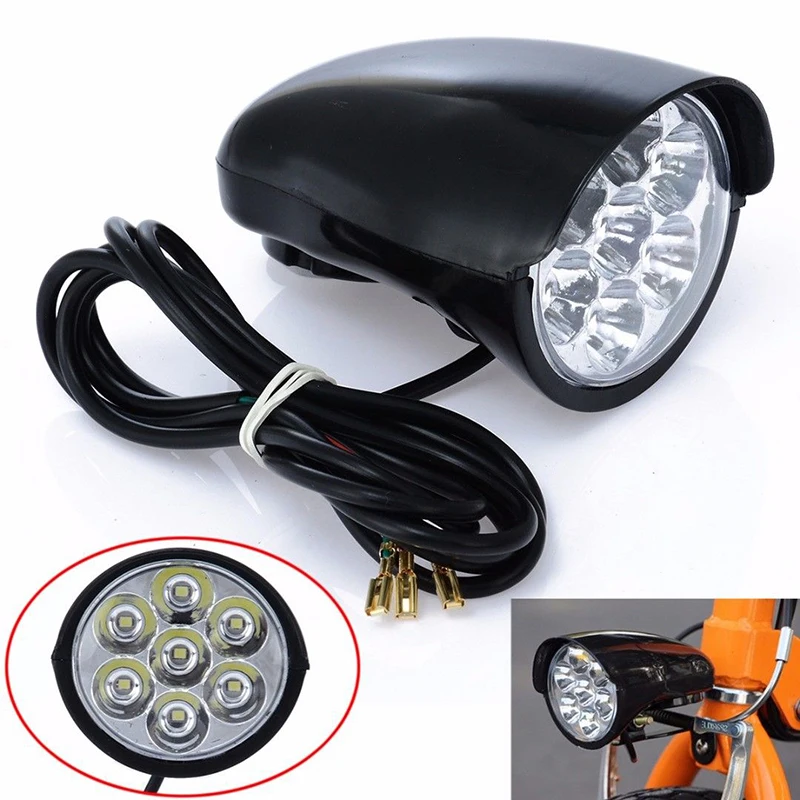 Perfect 7LED Vintage Bicycle Bike Electric Scooter Light Headlight Front Retro Head Lamp 2