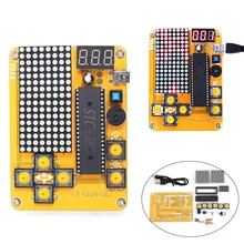 DIY Kit игровой комплект творческий электроники эксперимент комплект для тетрис/змея/самолет/Гонки MCU компьютерная игра машины матричный 16*8