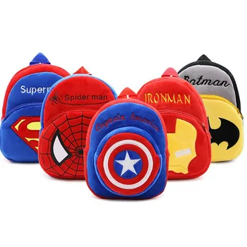 

21*23cm Children Casual Child Infant Super Hero Ironman Pattern School Bag Plush Toy Baby Boy Baby Girl Lovely Plush Backpack