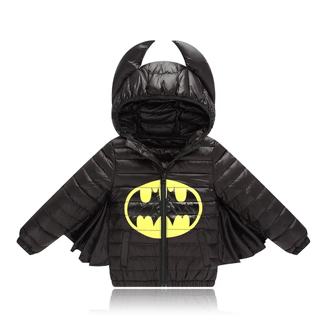 Boy Winter Jacket Coat Batman Girls Winter Coat with Horn Hooded Bat Wing Boys Baby Girl Clothes