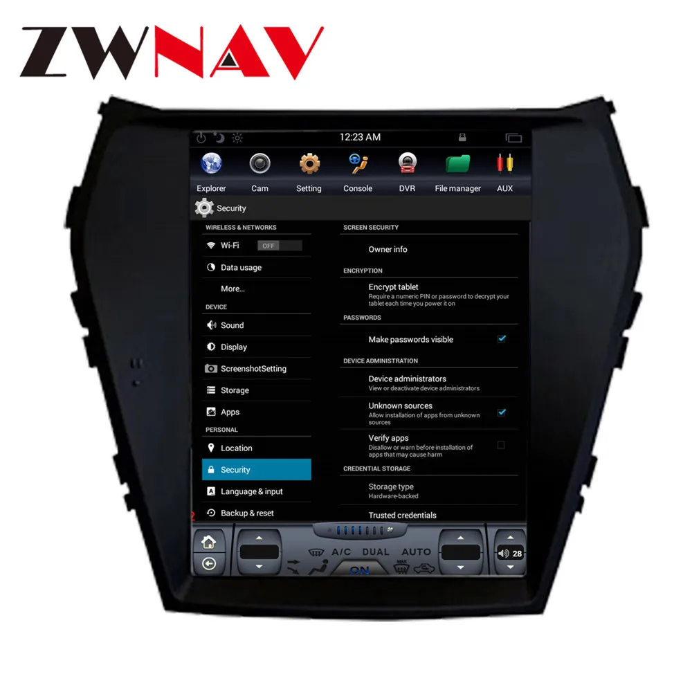 ZWNVA Tesla ips экран Android 7,1 автомобильный без CD dvd-плеер радио gps навигация для hyundai IX45 2013 головное устройство