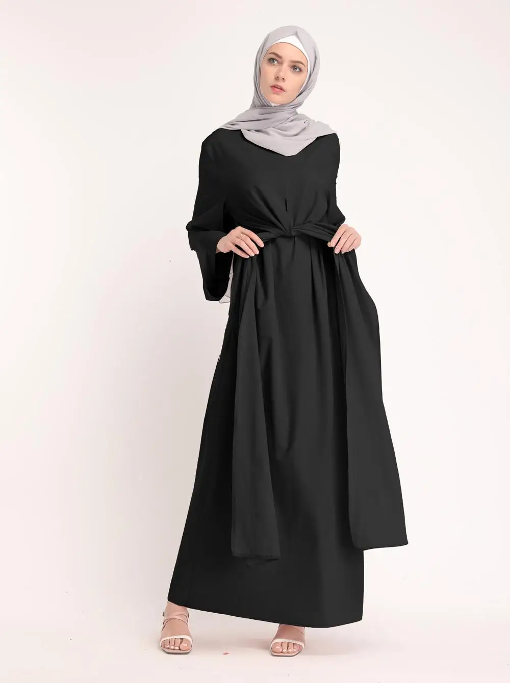 Модная мусульманская абайя длинные платья Хиджаб кимоно длинные халаты повседневное свободные Vestidos Ближний Восток Рамадан Исламская