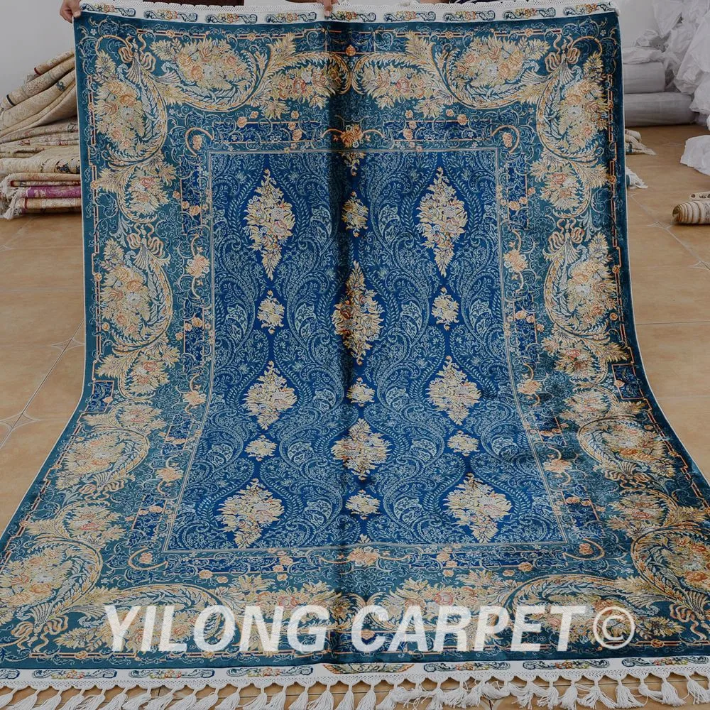 Yilong 5,6 'x8. 2' Под Старину Ручной Ковер Турции темно-синие ручной пакистанские ковры (1830)