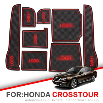 

ZUNDUO For HONDA Crosstour 2011-2016 Gate slot pad Interior Door Pad/Cup Non-slip mats RED WHITE Accessories Sticker
