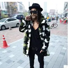 Новинка S/4Xl мужские камуфляжные теплый искуственный мех куртки плюс размер длинный секционный мужской искусственный мех ветровка с лацканами искусственный мех пальто J2063