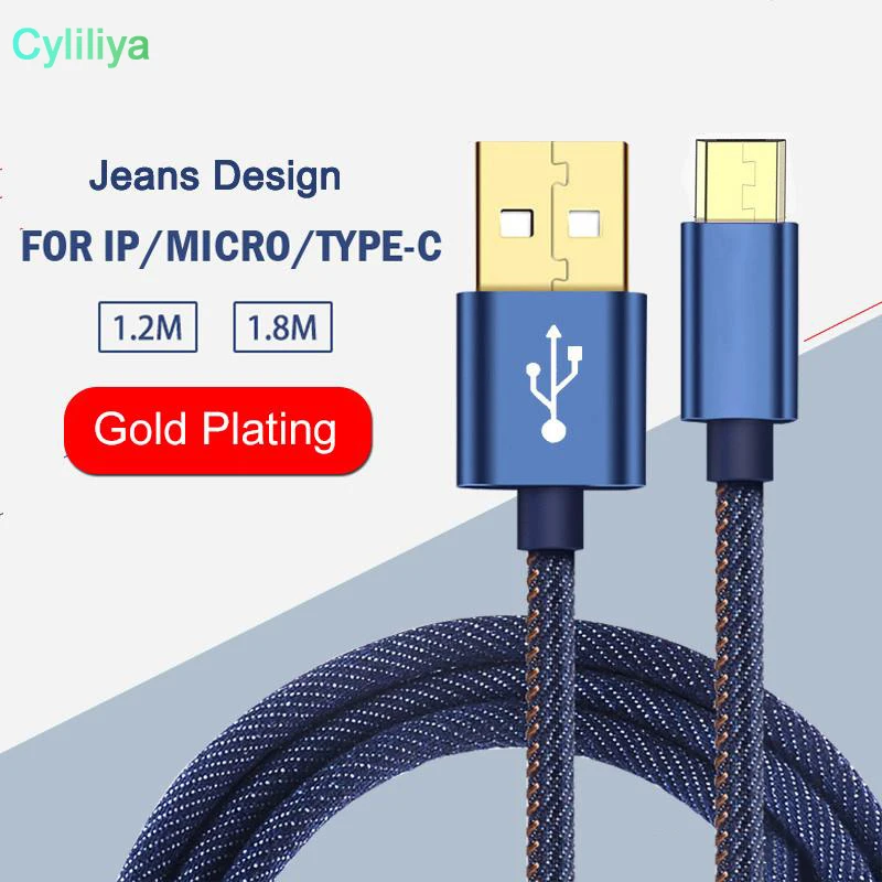 200 Micro USB Cable 2A Durable Nylon Braided High-Speed Charging Type-C 1.2M for Android Smart Phone Samsung Huawei LG | Мобильные