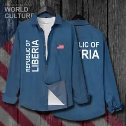 Liberia LR LBR мужская одежда весенне-осенняя хлопковая джинсовая рубашка с отложным воротником Модные топы с длинными рукавами Ковбойское