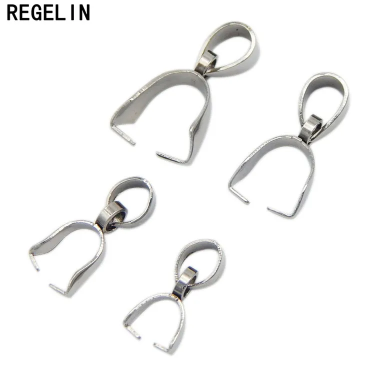 

REGELIN Stainless Steel End Caps With Hook Fitting Necklace Bracelet 10pcs/lot Jewelry Findings Diy Jewelry Accessories
