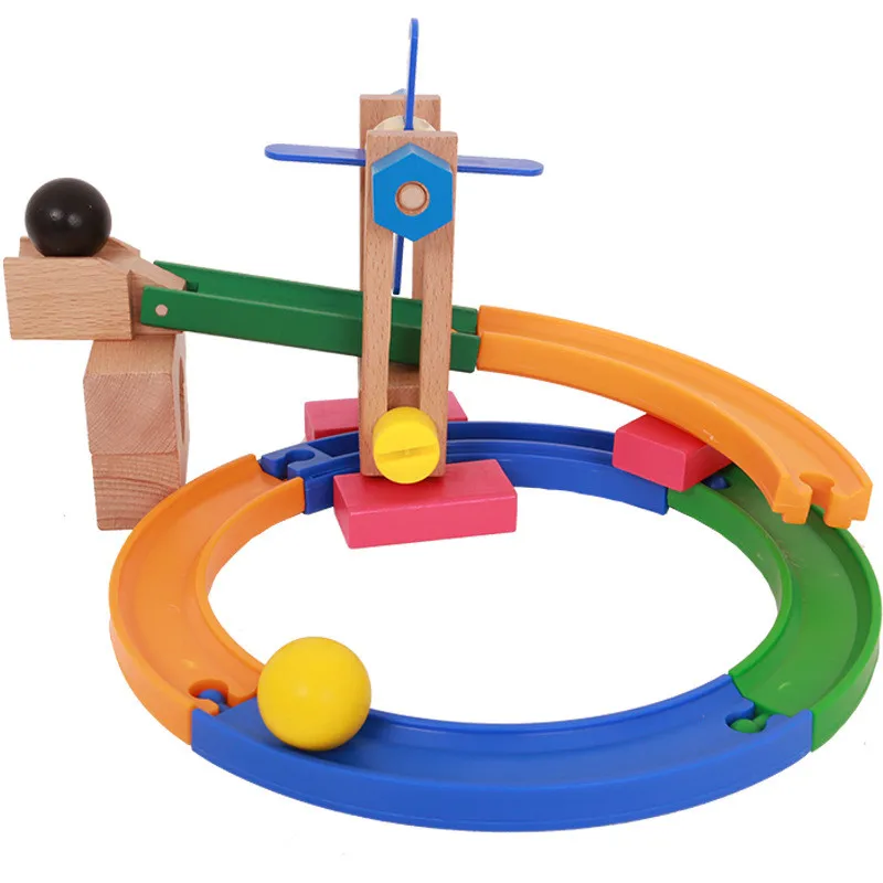 

Roller Coaster Tracks Blocks DIY Construction Marble Race Run Maze Balls Pipeline Type Track Building Blocks Baby Toys