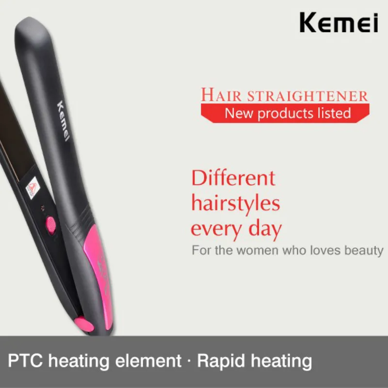 Kemei утюжок для выпрямления волос Инструменты для укладки профессиональный выпрямитель для волос женская кисточка chapinha утюжок для волос Горячая расческа N20C