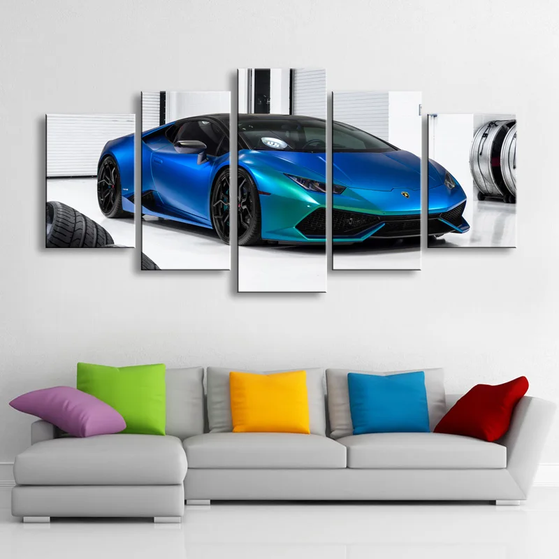 5 pieces high-definition print World famous car canvas oil painting poster and wall art living room picture C5-088 (4)