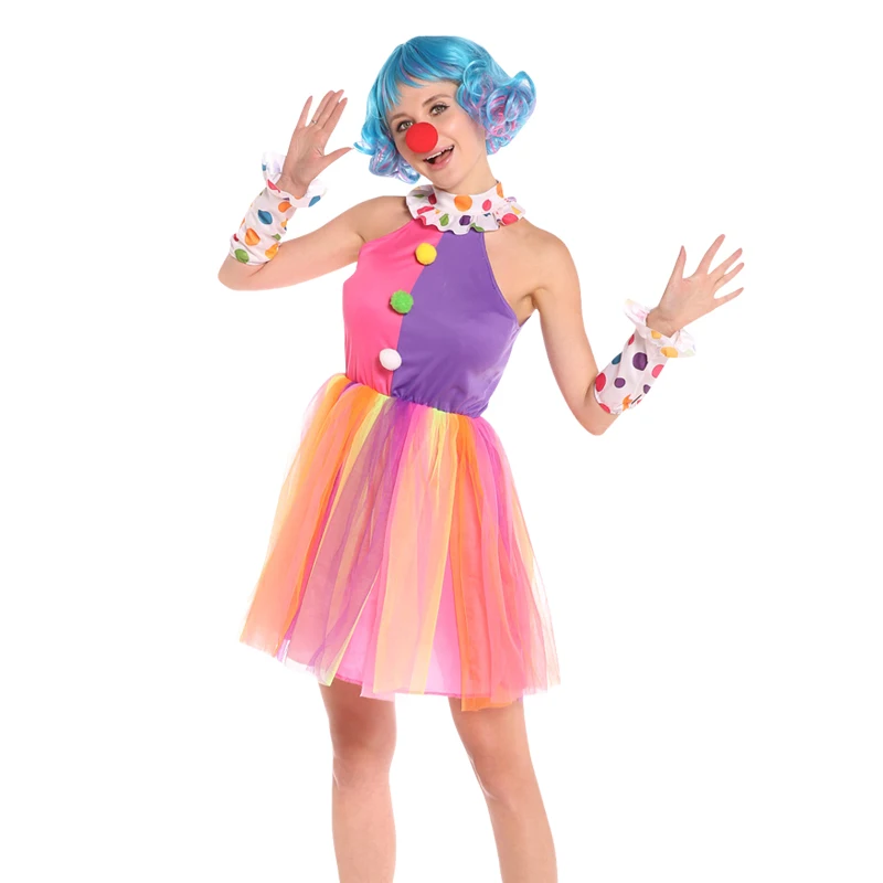; карнавальный костюм на Хэллоуин; вечерние Костюмы Клоуна; Смешные Костюмы Клоуна; костюм Джокера для взрослых женщин - Цвет: W-0234
