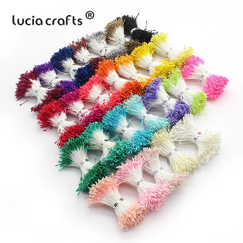 

Lucia crafts 576pcs 1mm Multi colors Flower Stamen Floral Cake Decoration Double heads DIY Handmade Materials C1301