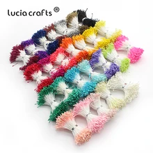 Lucia crafts 576pcs 1mm Multi colors Flower Stamen Floral Cake Decoration Double heads DIY Handmade Materials