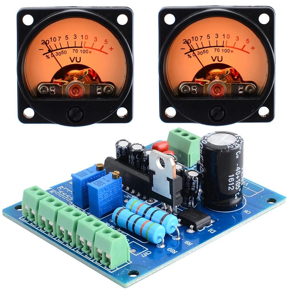 2 шт. 9 в аналоговый VU метр 500UA с теплой задней подсветкой запись измеритель уровня+ прочный драйвер Модуль платы 10000598