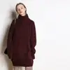 Cashmere sweater women's new high-neck cashmere sweater women's solid color long loose sweater large size knit bottoming shirt ► Photo 2/6