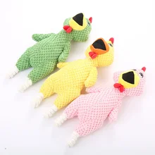1Pcs 34.5cm Funny dog toys gadgets novelty Chicken Pet Plush Toy Novelty Squawking Screaming Shrilling chicken for Cat Pet 