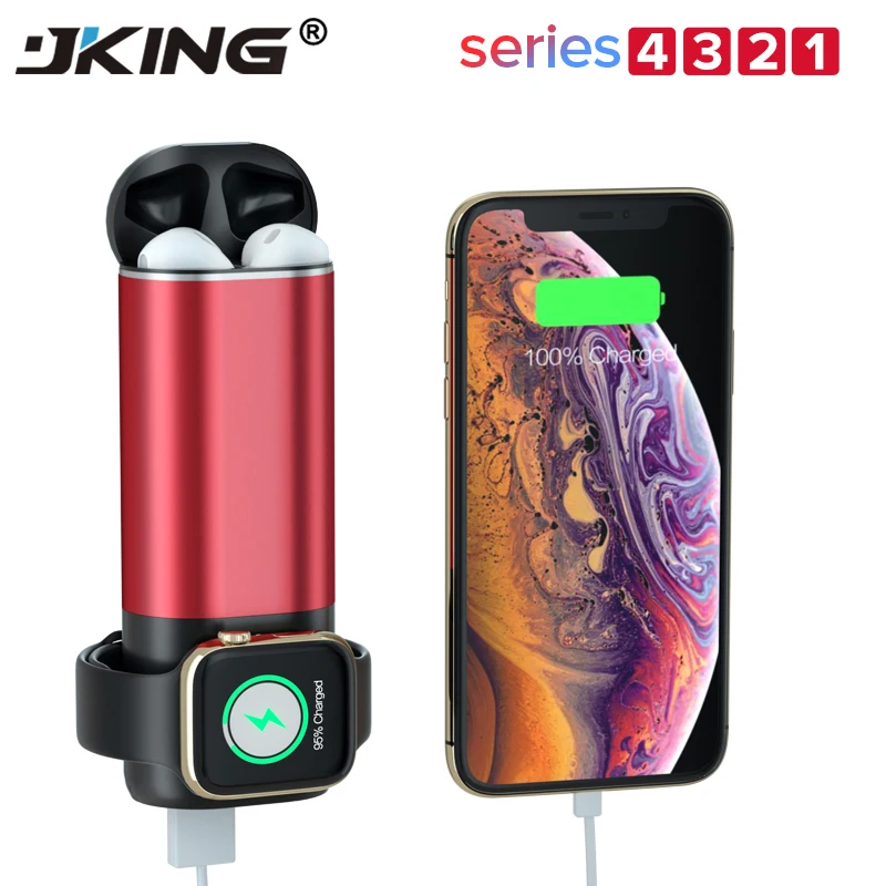 

5200Mah Power Bank Portable Wireless Charging Powerbank for Apple Watch 4 3 2 1 External Battery Pack Charger for Smartphones