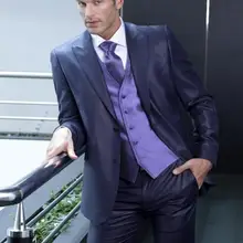 Остроконечные нагрудные Две кнопки комплект из 3 предметов(куртка брюки ветеринар галстук) для мужчин костюмы на заказ смокинг жениха свадебный костюм последние конструкции пальто брюки