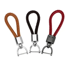 LEEPEE Автомобильный держатель для ключей кожаный для BMW NISSAN VW Honda Kia Citroen Toyota Audi Mercedes ручной тканый брелок в форме автомобиля