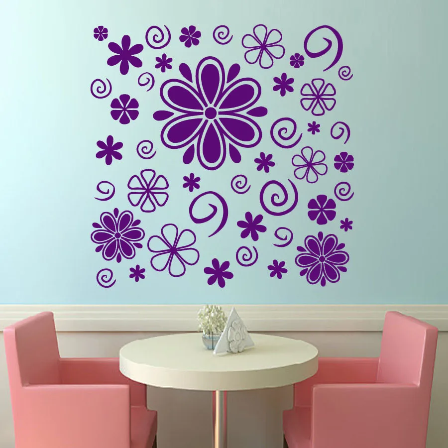 DCTOP DIY Shape Wall Decal Home Decor Vinyl Removable Flowers Stickers