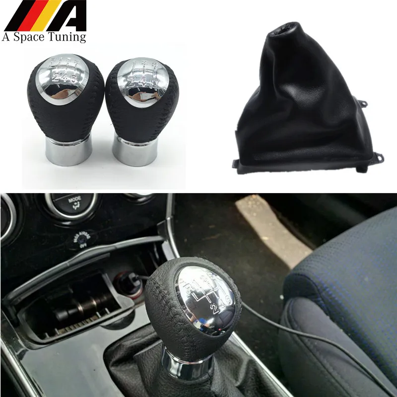 

Chrome 5/6 Speed Manual Gear Shift Knob Lever Stick Gaiter Boot Cover Case For Mazda 6 M6 2002-2007 Car Styling Accessories Part