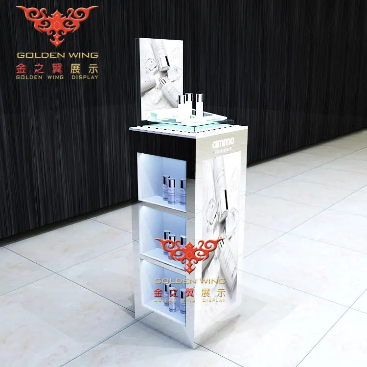 retail or custom wooden display display stands with LED lighting makeup