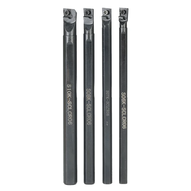 10pcs/box CCMT060204-HM Carbide Inserts + 6/7/8/10mm SCLCR06 Holder Boring Bar 4pcs Wrench CNC Lathe Turning Tool