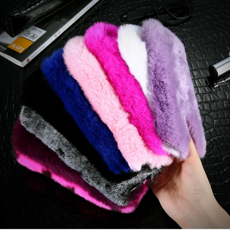 Rhinestone Bling Fluffy Rabbit Hair Case For iPhone 6 6S BOB (5)