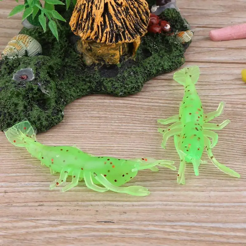 10pcs 4g/7cm Soft Green Shrimp Fishing Lures Artificial Baits for