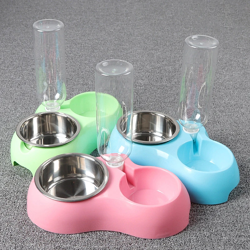 

Cat Bowl Dog Water Feeder Bowl 2 In 1 Automatic Pets Drinking Fountain Food Dish Pet Bowl Goods Organizer Pet Dogs Supplies Item