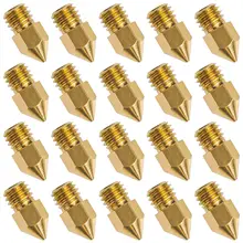 20 PCS 3D Printer Nozzle 0.4mm MK8 Extruder Head for Creality Cr10