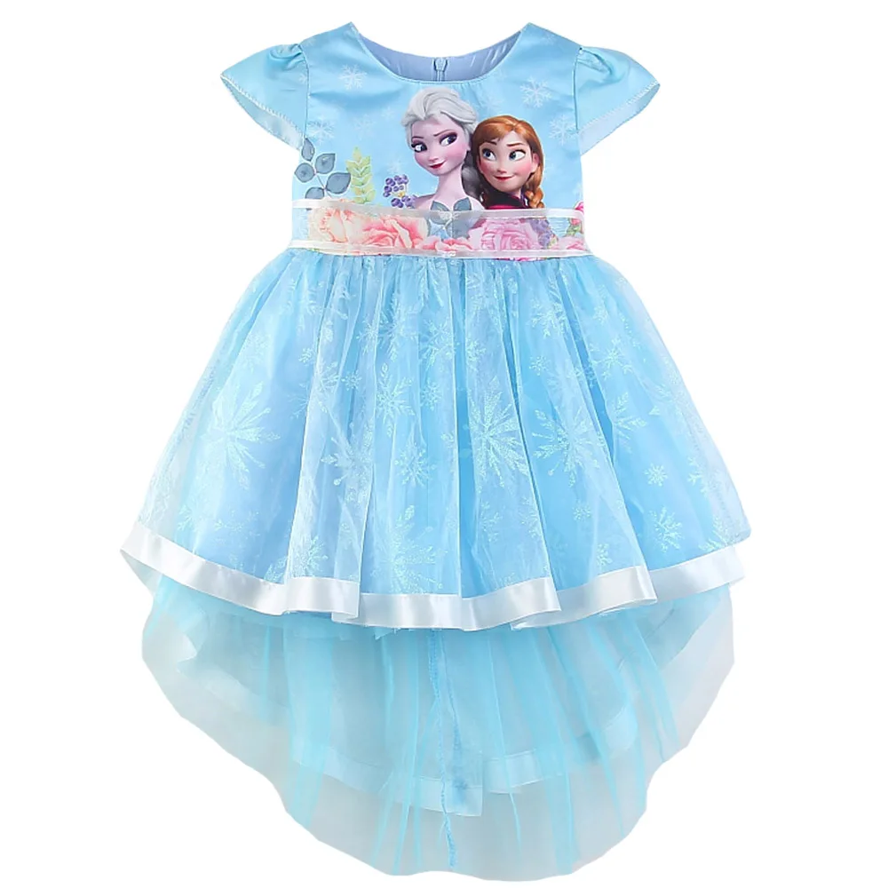 

Little Girl Cartoon Elsa Anna Swallowtail Irregular Clothes Party Princess Dress Kids Dresses for Girls Boutique Kids Clothing