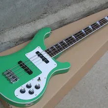 Green 4-string Electric Bass Guitar with White Pickguard,Rosewood Fingerboard,Chrome Hardwares,Offer Customized