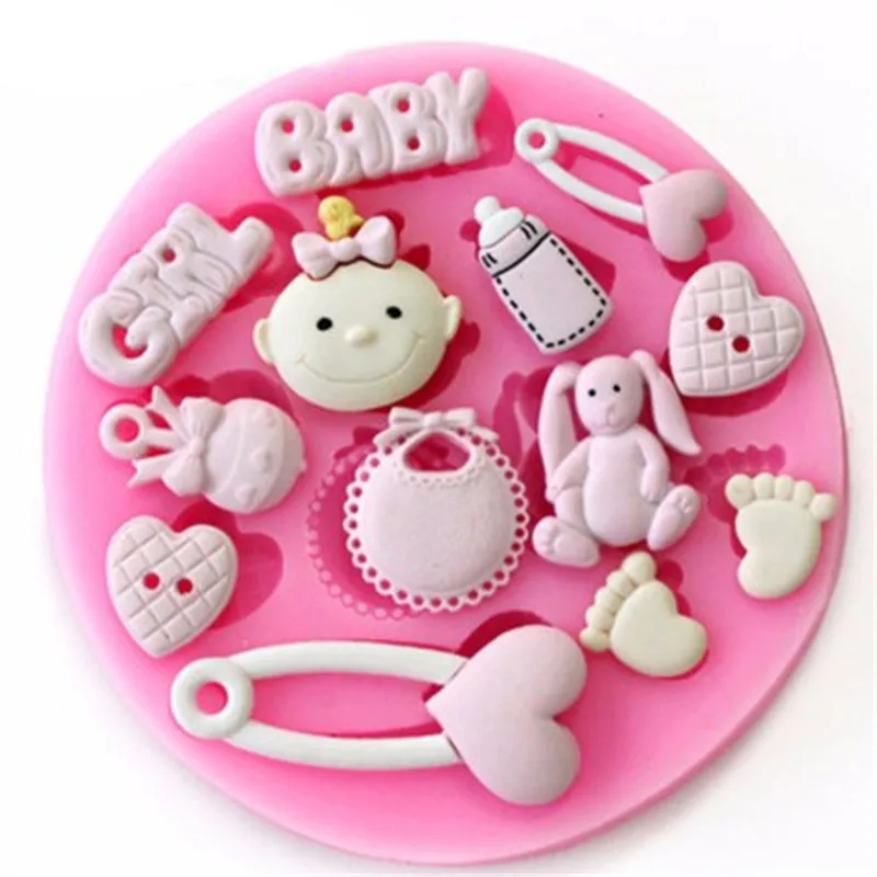

Baby Shower Party 3D Silicone Fondant Mold For Cake Decorating silicone mold Fondant Cake sugar craft Moulds Tools