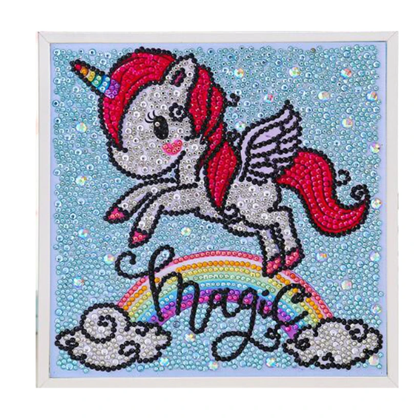 20x20cm frame Full Drill Diamond Painting Animal Unicorn with Frame Embroidery Set Cartoon Handmade DIY Education Creative Gifts|Diamond Painting Cross Stitch| - AliExpress