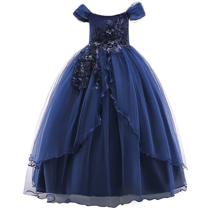 Новое высококачественное очень красивое платье для девочек платье принцессы для рождественской вечеринки платье с вышивкой без рукавов для девочек на день рождения - Цвет: as picture