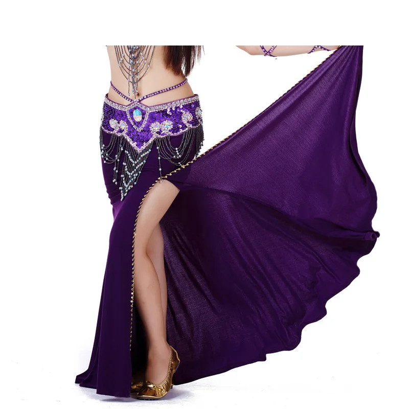 Новые поступления юбки для танца живота леди индийского платье Для женщин танец живота Цыганская юбка для танцоров женский - Цвет: Purple