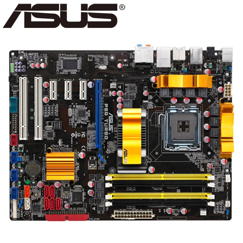 Asus P5Q Turbo настольная материнская плата P45 Socket LGA 775 для Core 2 Duo Quad DDR2 16G UEFI ATX биос оригинальная б/у материнская плата в продаже