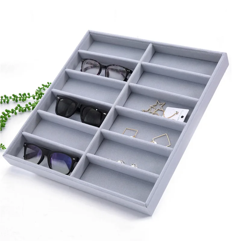 

12 Grid Sunglass Glasses Storage Box Case Eyeglasses Display Glasswear Tidy Tool Cosmetic Makeup Organizer Collector Rangement