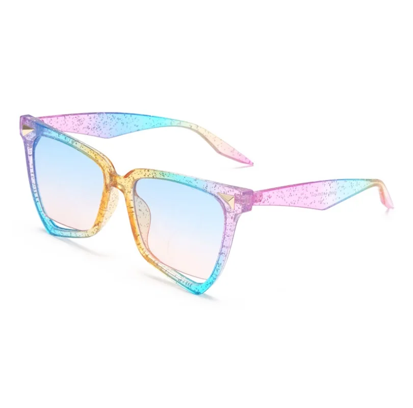 Новинка радужные Гламурные женские солнцезащитные очки Роскошные женские дизайнерские солнцезащитные очки красочные брендовые оттенки