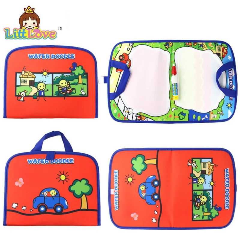 

LittLove 1 Pcs 46X29.5CM Multi-color Water Doodle Mat with 1 Magic Pen DIY Educational Drawing Toys For Children Best Gifts