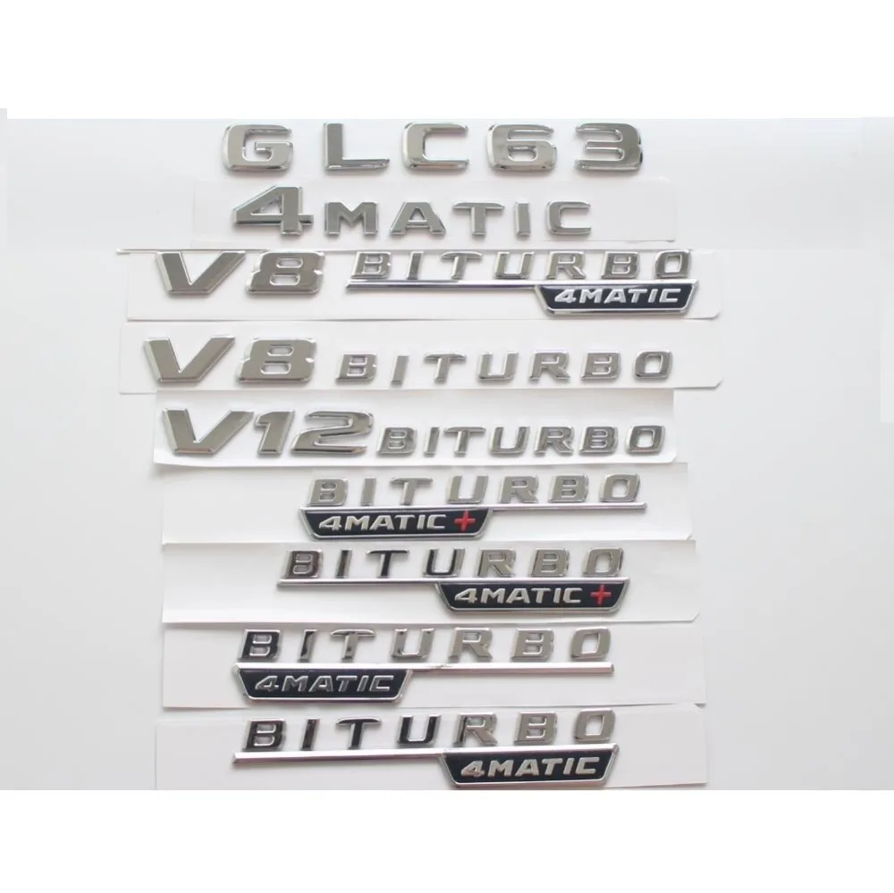 

New Chrome ABS Rear Trunk Letters Badge Badges Emblem Emblems Sticker for Mercedes Benz GLC Class GLC63 AMG 2017
