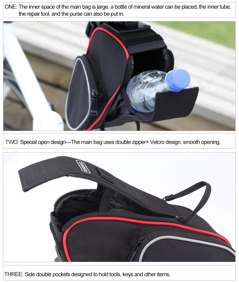Sale ROSWHEEL 13890 Cycling Tail Bag Folding MTB Mountian Bike Back Saddle Seat Pouch Outdoor Pocket Tools Bag Bicycle Accessories 3