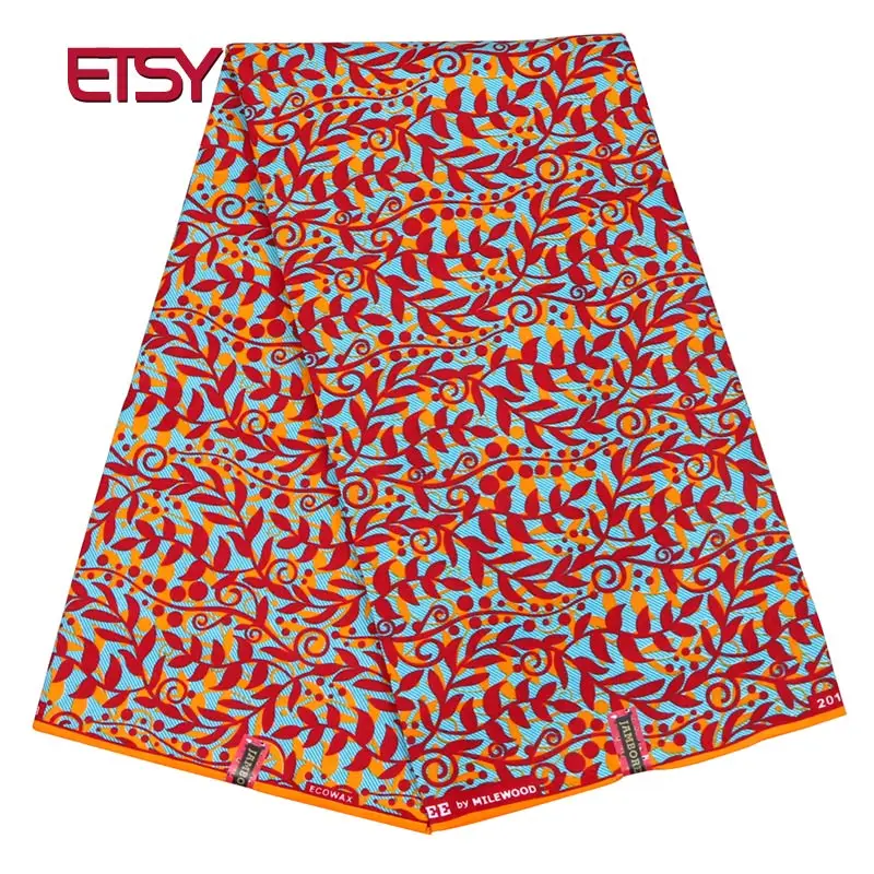 

100% Polyester Wax Prints Fabric ankara african wax print fabric Wax High Quality 6 yards African Fabric for Party Dress FP6188